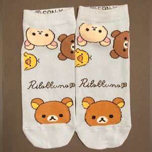 🧸🐤🧦 1 Pair NWOT Japan San-X Rilakkuma Teddy Bear Chicken & Friends Cartoon Socks